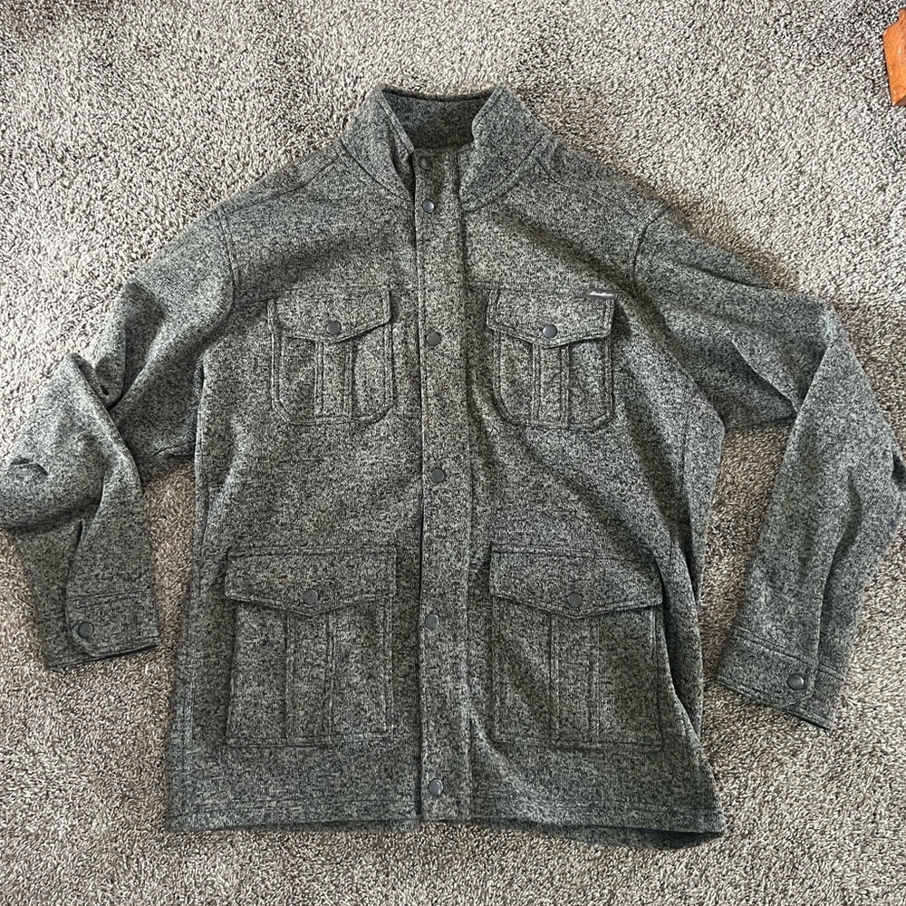 Vintage Eddie Bauer Men's Gray Sweater